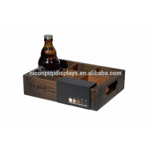 Branded 6-Bottle Drinks Display Countertop Point Of Sale Small Retail Rustic Wooden Display Stand